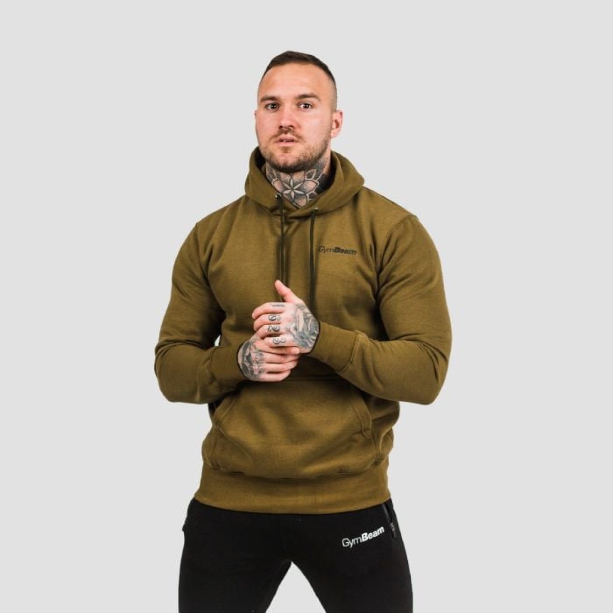 GymBeam Mikina Athlete Military Green Black S · záber 2