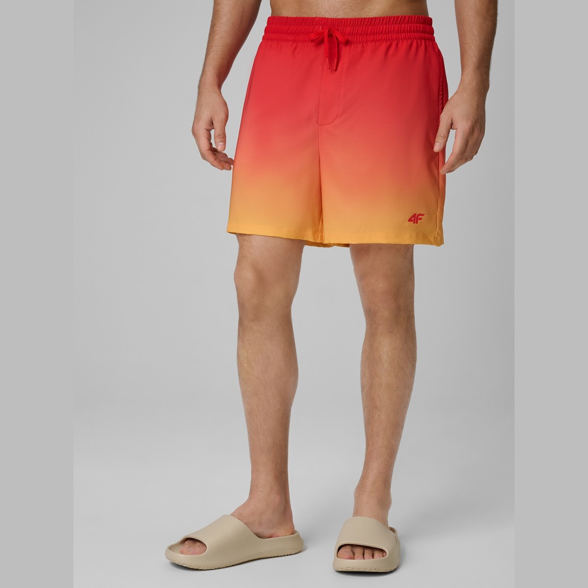 Pánske plážové boardshorty - červené · záber 4