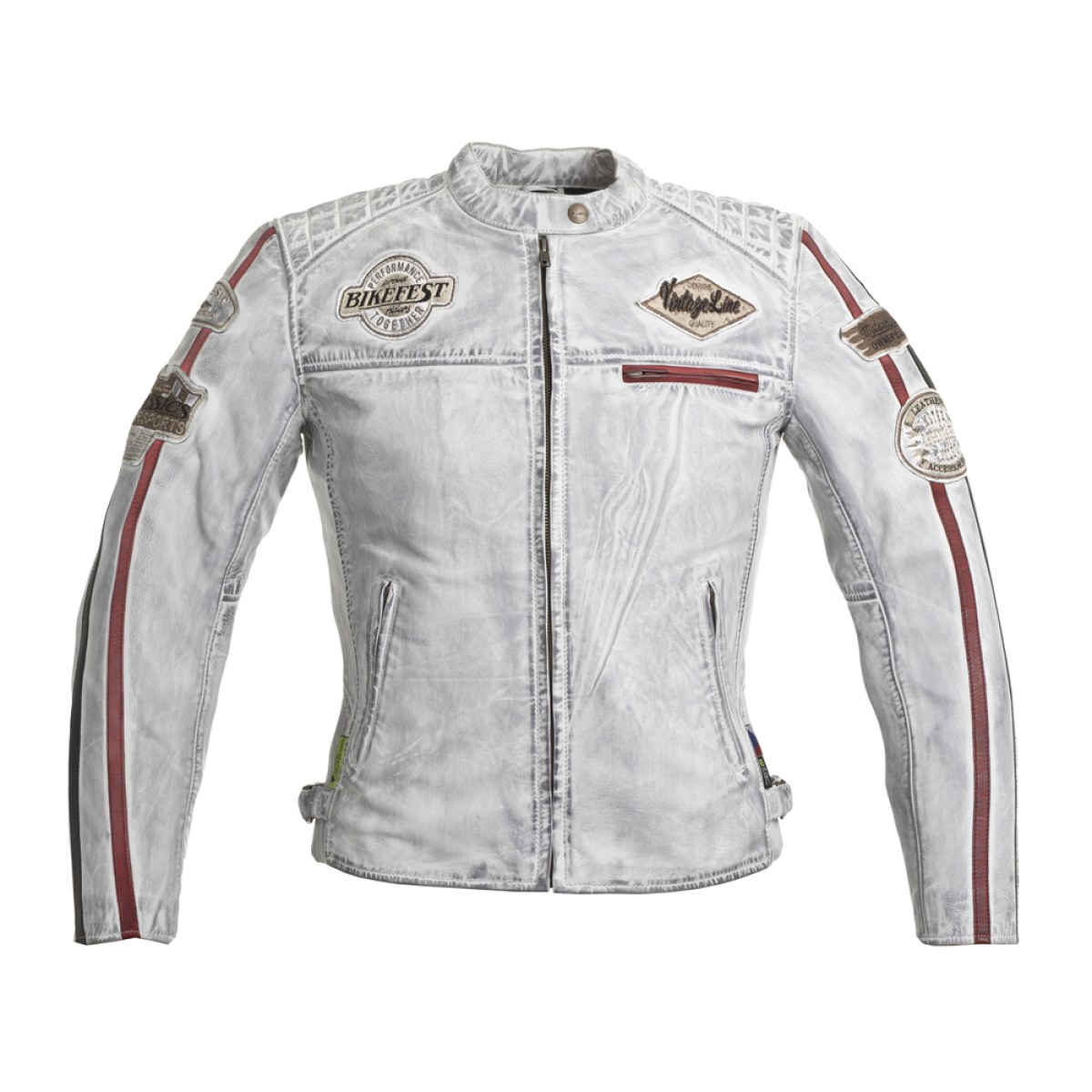 Dámska kožená moto bunda W-TEC Sheawen Lady White - Veľkosť: S | Farba: Biela · záber 1