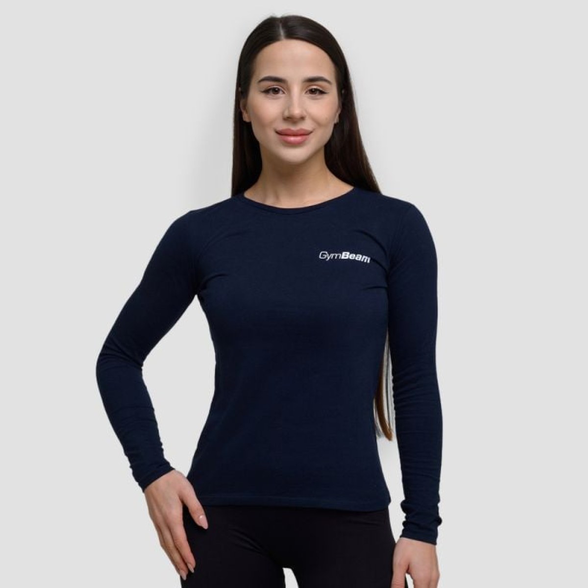 GymBeam Dámske tričko s dlhým rukávom Basic Navy L · záber 1
