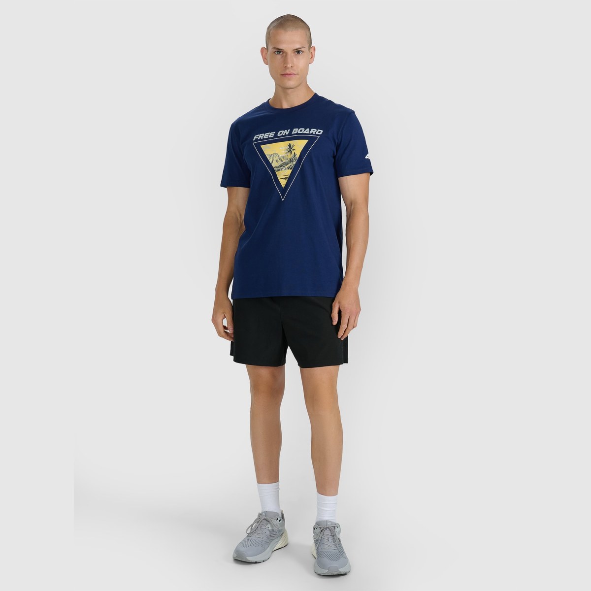 T-shirt regular s potlačou pánsky - tmavomodrý · záber 2