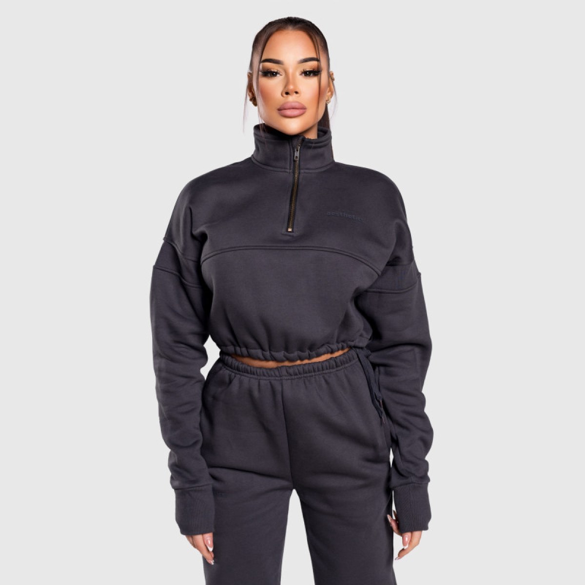 Dámska crop mikina Iron Aesthetics Simone, sivá · záber 3