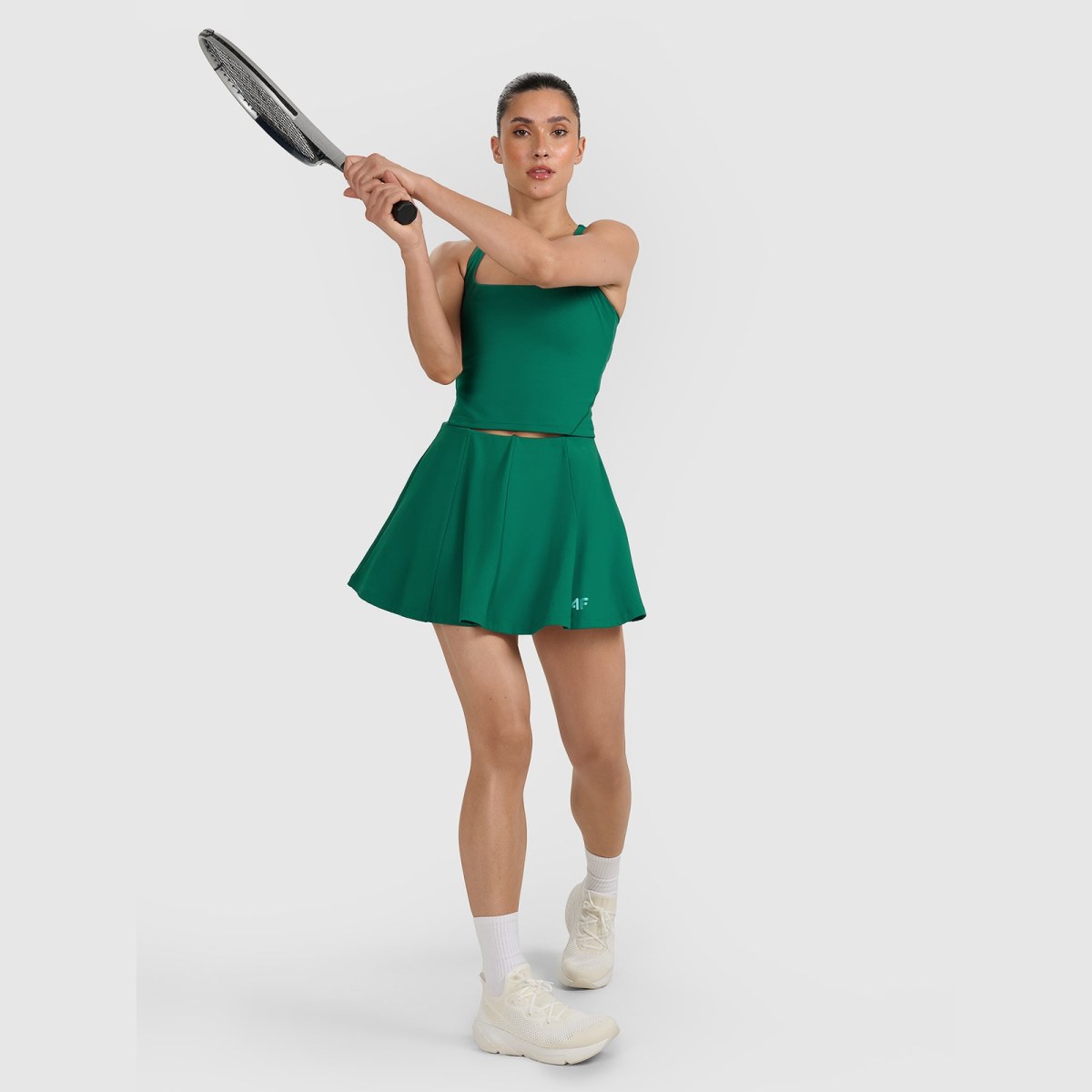 Crop-top tenisový rýchloschnúci dámsky - zelený · záber 2