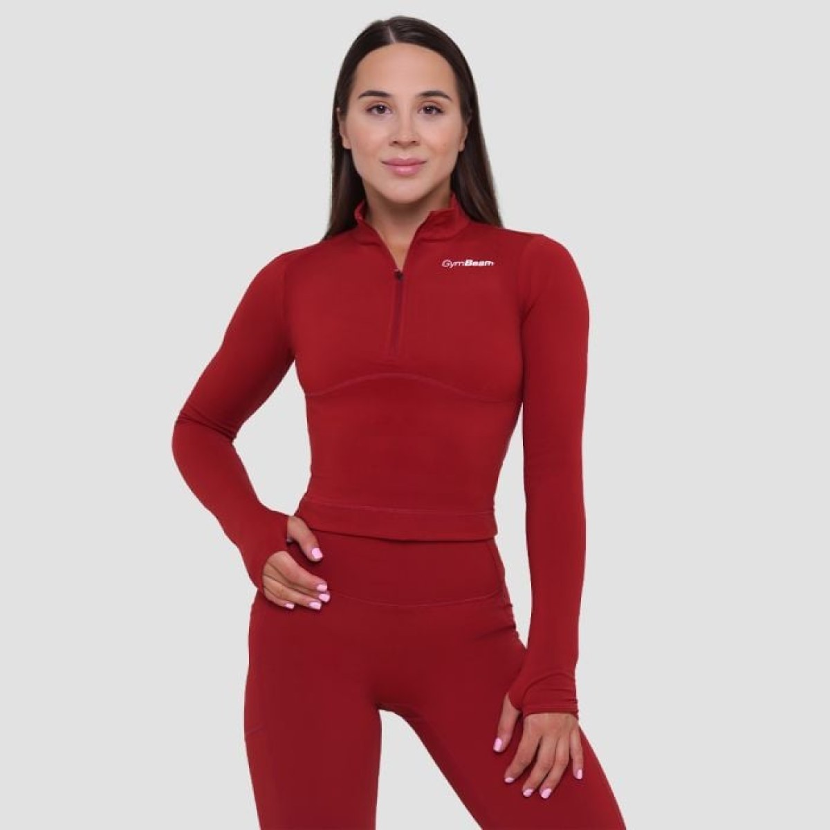 GymBeam Dámsky športový top Ignite Dark Red LL · záber 1