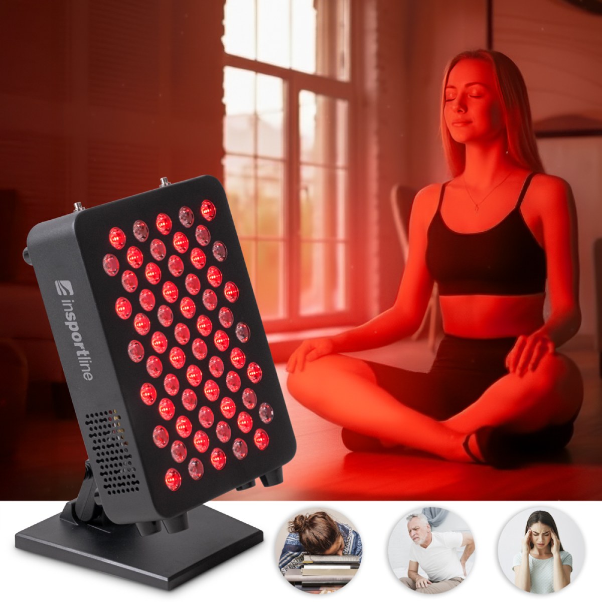 Infračervený LED panel inSPORTline Katuni - 60 LED - Farba: Čierna · záber 1