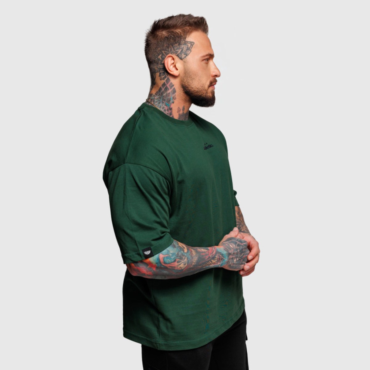 Oversize tričko Iron Aesthetics Major, zelené · záber 5