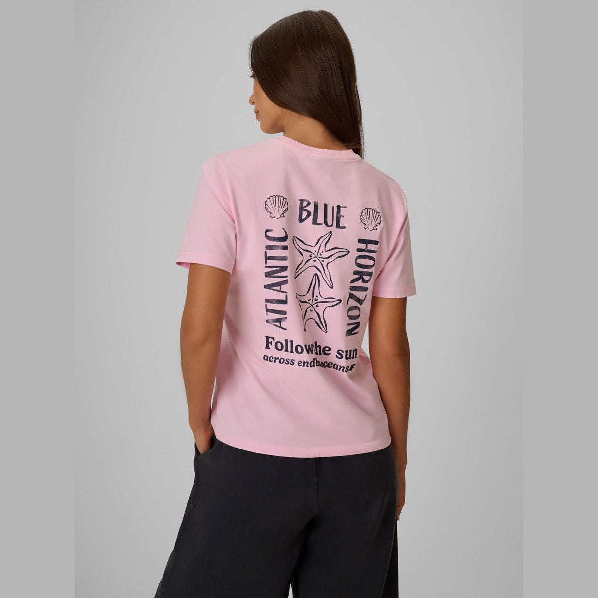 T-shirt relaxed s potlačou dámsky - ružový · záber 2