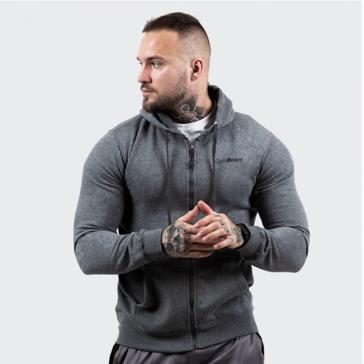 GymBeam Mikina Zipper Hoodie Grey Black XXL · záber 1