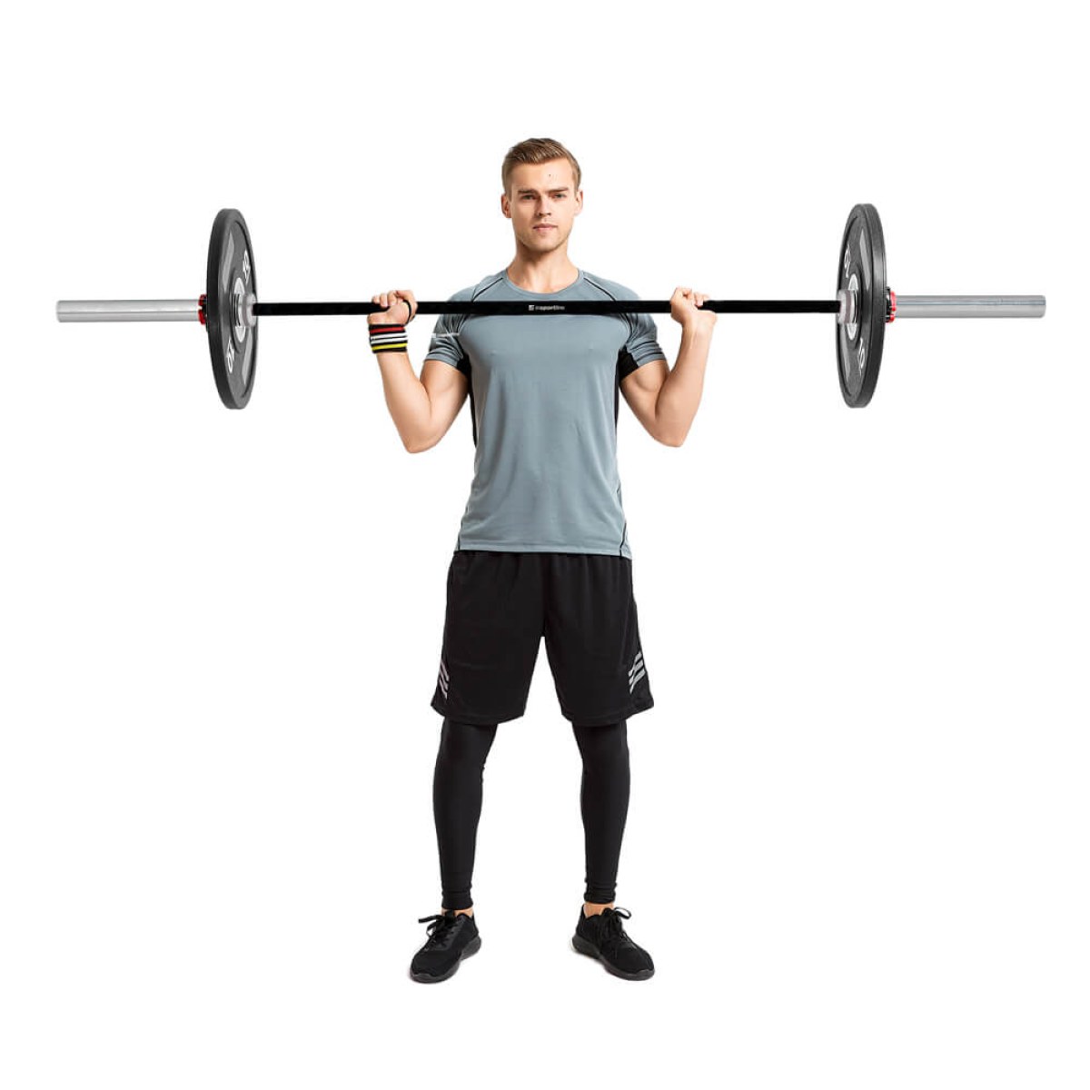 Vzpieračská tyč s ložiskami inSPORTline OLYMPIC OB-86 MTBH4 220cm/50mm • 20kg • do 450kg • bez objímok · záber 3
