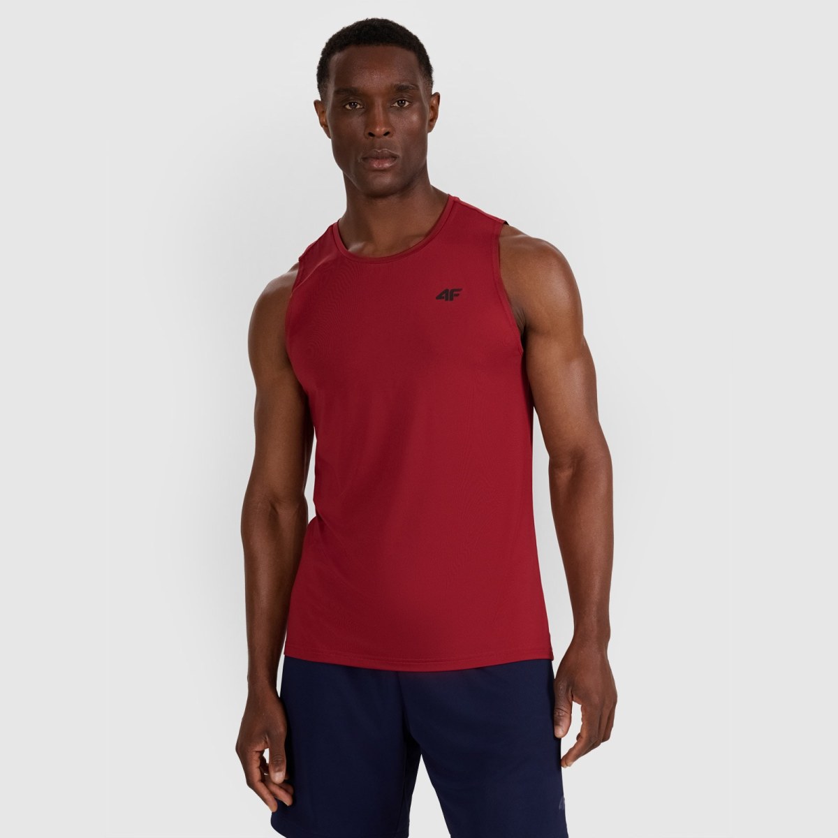 Tréningový rýchloschnúci pánsky tank top - červený · záber 1
