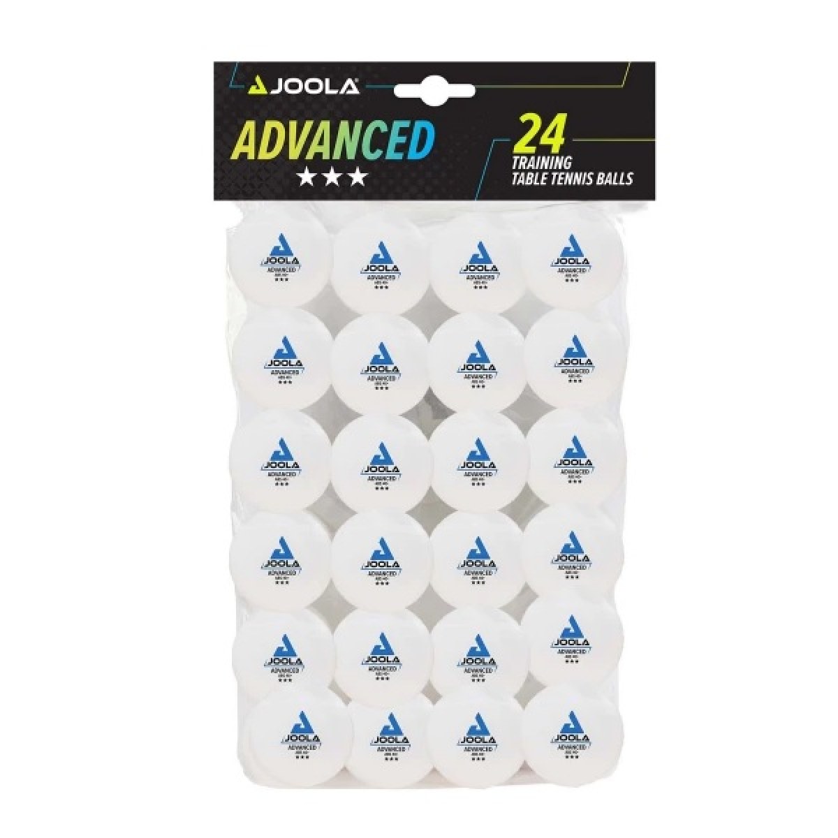 Loptičky na stolný tenis JOOLA Advanced Training *** 24 ks - biele · záber 1