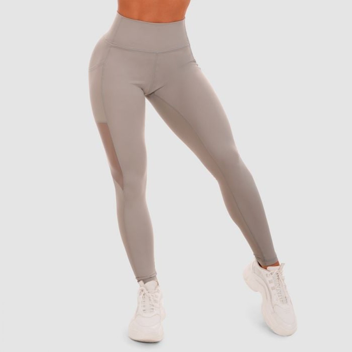 GymBeam Dámske legíny Mesh Panel grey SS · záber 1