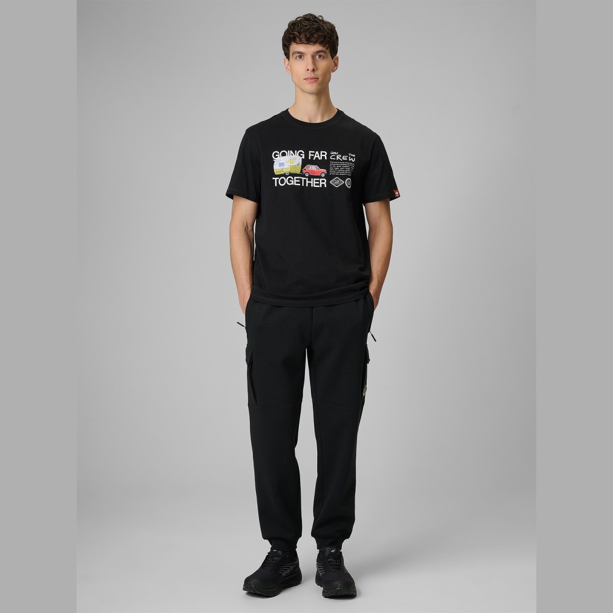T-shirt regular s potlačou pánsky - čierny · záber 2