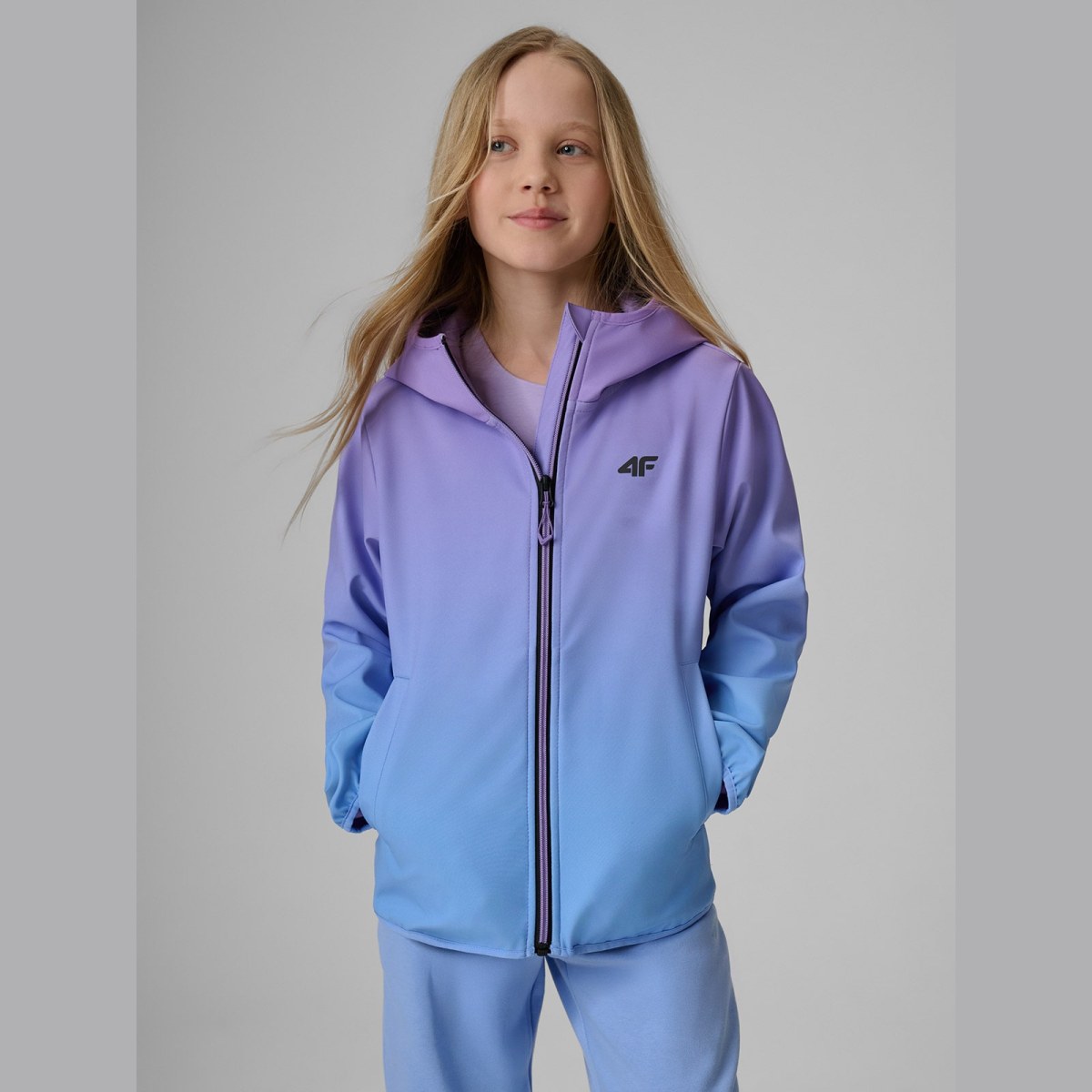 Softshellová bunda vetruodolná membrána 5000 dievčenská - multicolor · záber 1
