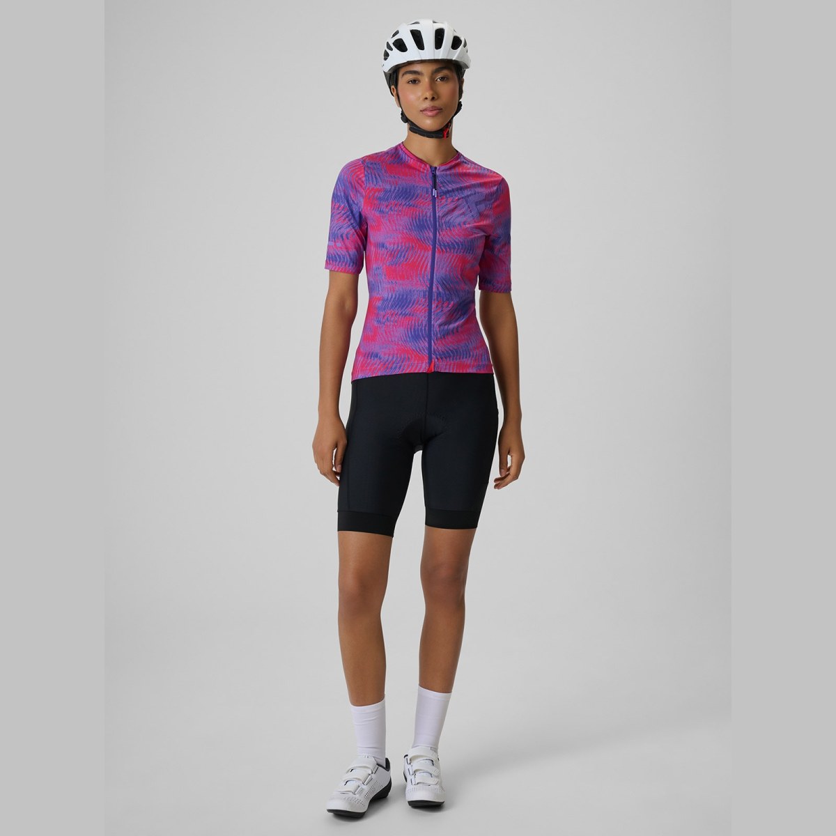 Dámsky cyklistický dres s ochranou UPF50+ - fialový · záber 4