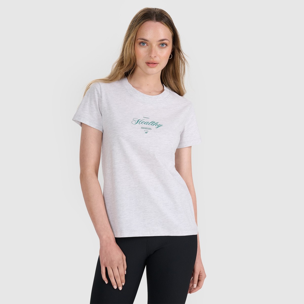 T-shirt regular s potlačou dámsky - sivý · záber 1