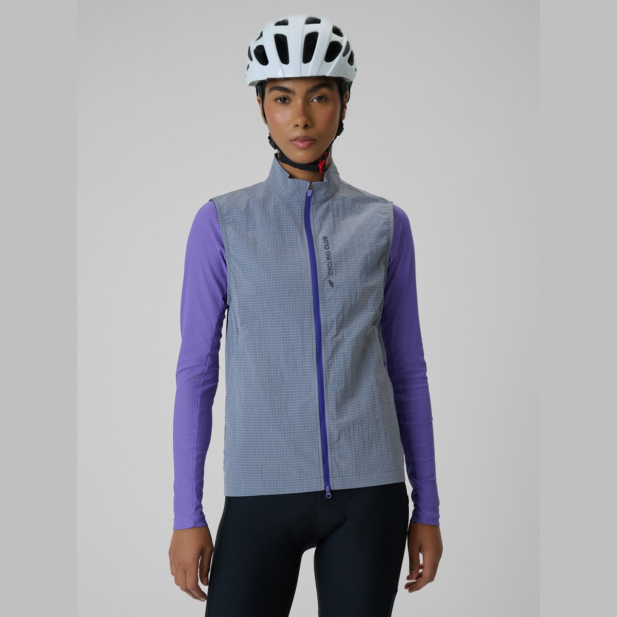 Dámska cyklistická vesta - sivá · záber 1