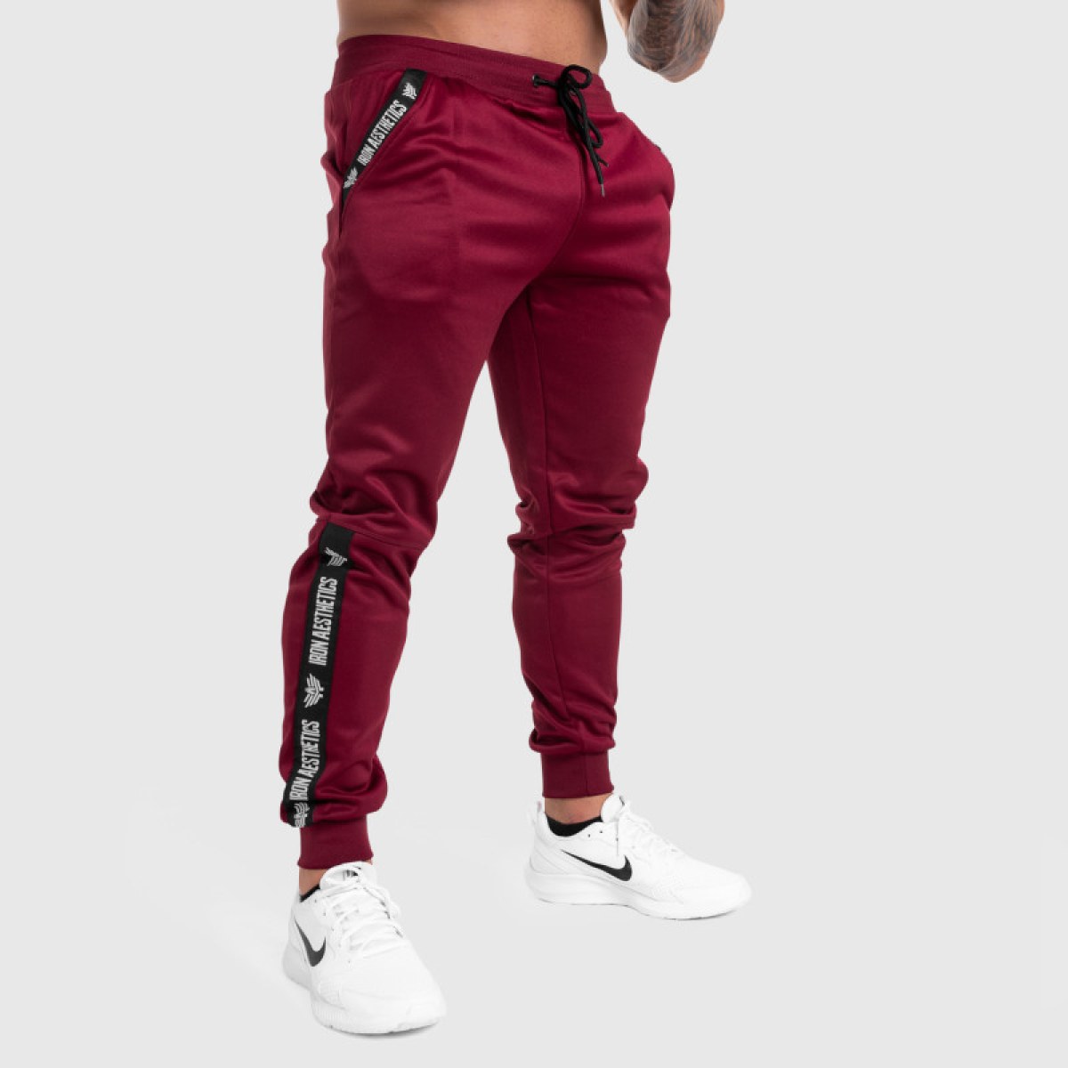 Jogger tepláky Iron Aesthetics Partial, bordové · záber 5