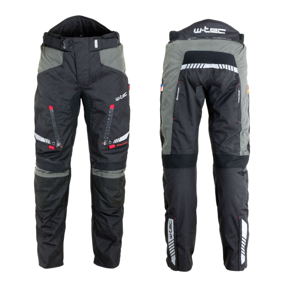 Moto nohavice W-TEC Excellent - Veľkosť: 4XL | Farba: Sivá · záber 1