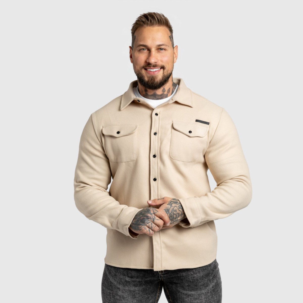 Pánska plstená košela Iron Aesthetics Felted, apricot · záber 1