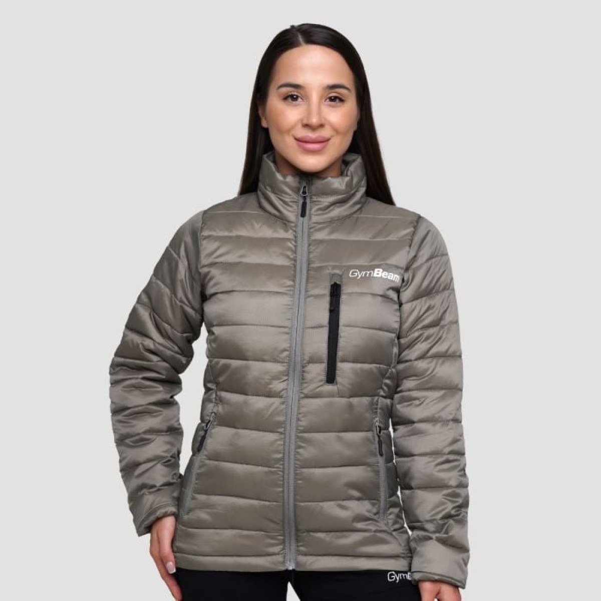 GymBeam Dámska bunda Puffer Vetiver/Black LL · záber 1