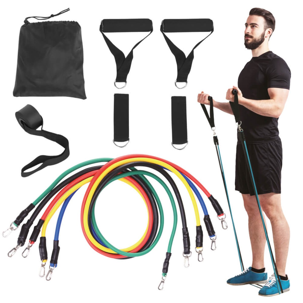 Nastaviteľný gumový expander inSPORTline Morpo Tubes 140 cm / 4,5-45 kg · záber 1