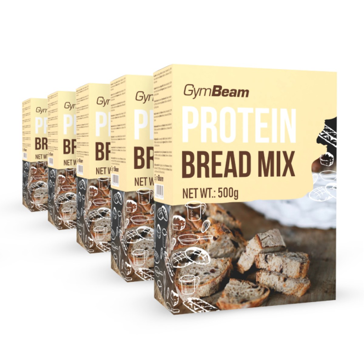 GymBeam Proteínový chlieb Protein Bread Mix prírodná chuť - Príchuť: Prírodná chuť | Hmotnosť: 2,5 kg · záber 1