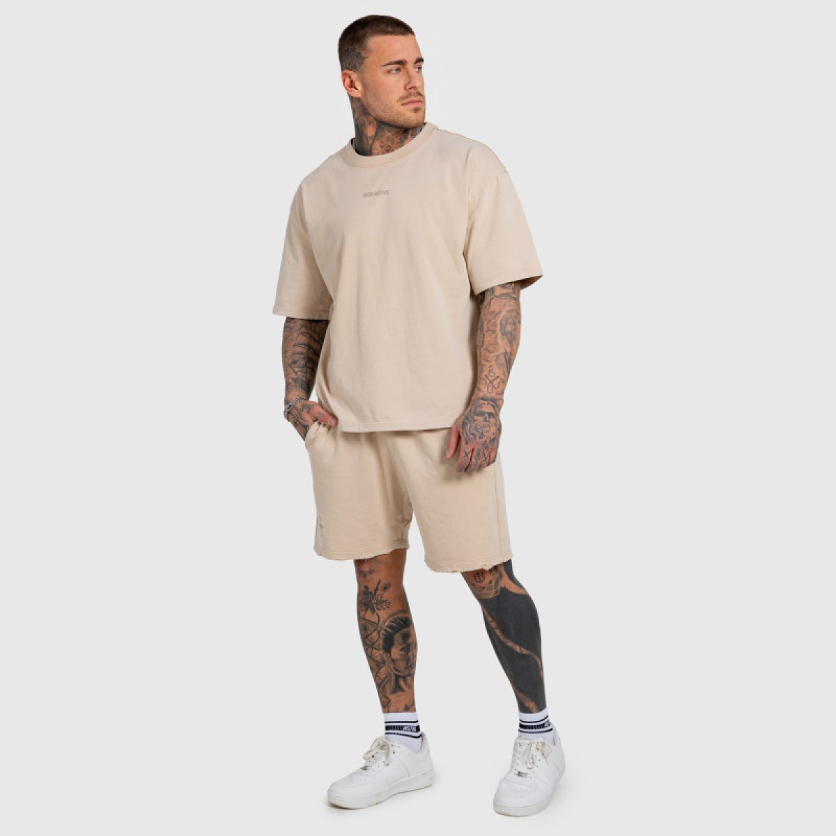 Pánske tričko Iron Aesthetics X Washed, béžové · záber 5
