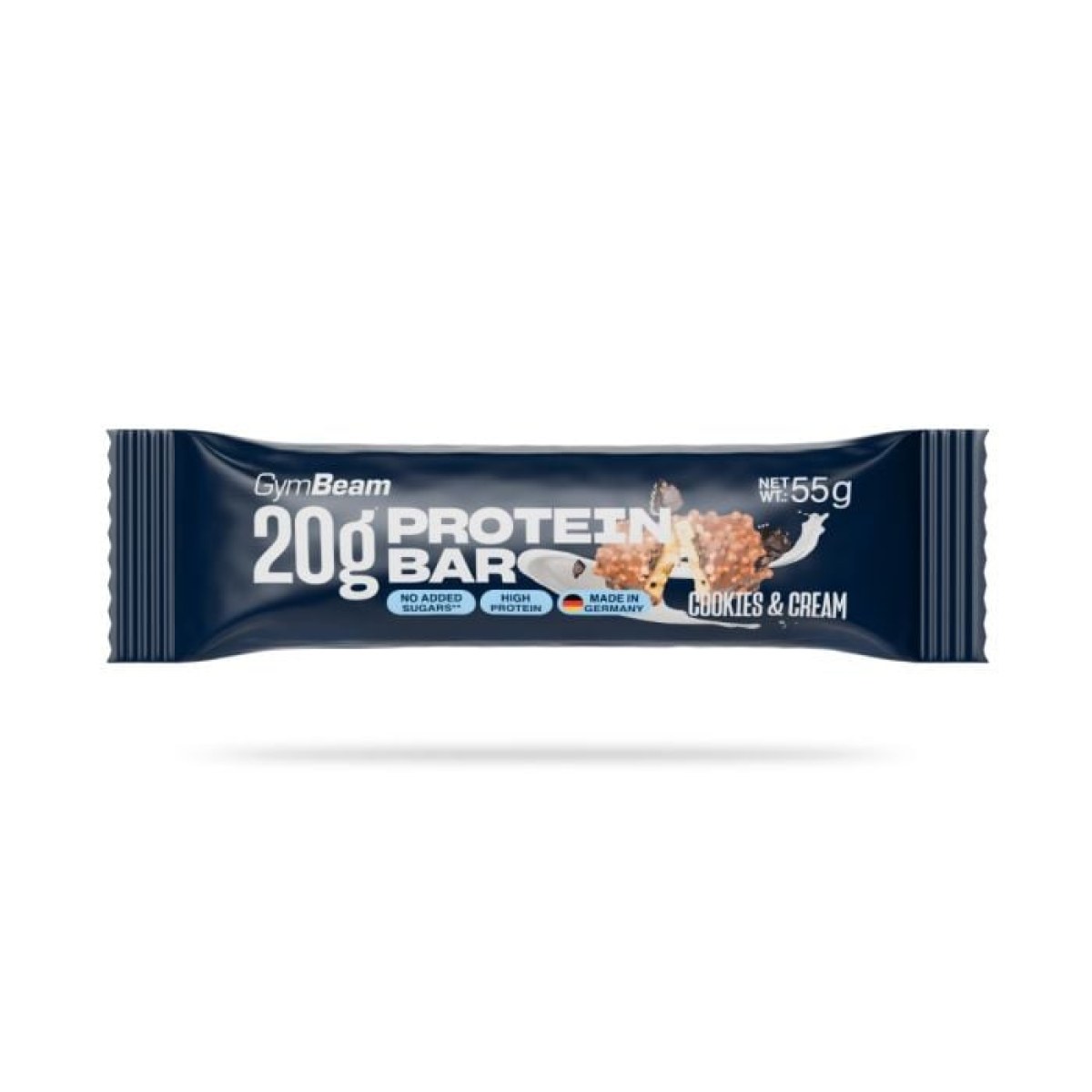 GymBeam 20 g Protein bar cookies & cream - Príchuť: Cookies & cream | Hmotnosť: 0,055 kg | Balenie: 12 · záber 1