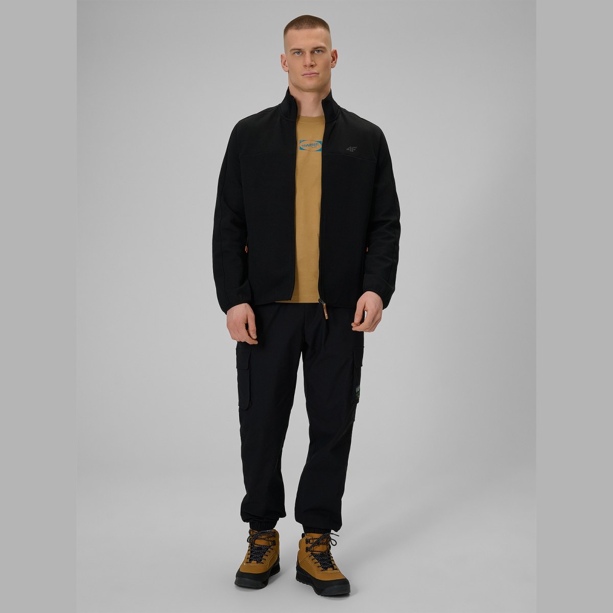 Pánske casual cargo nohavice - čierne · záber 1