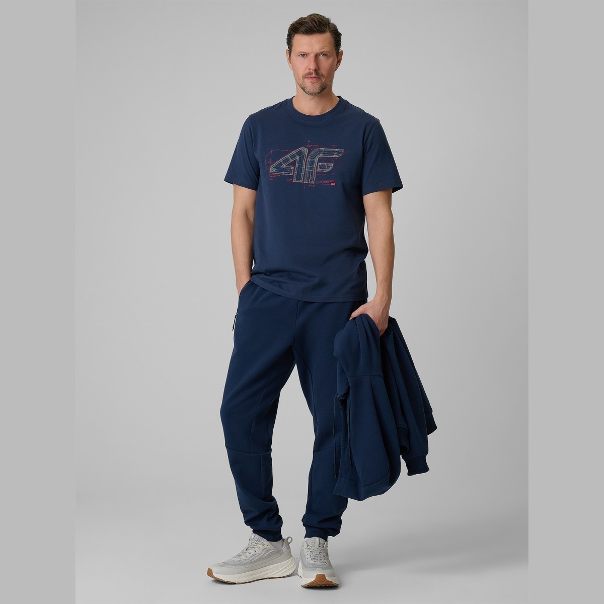 T-shirt regular s potlačou pánsky - tmavomodrý · záber 6