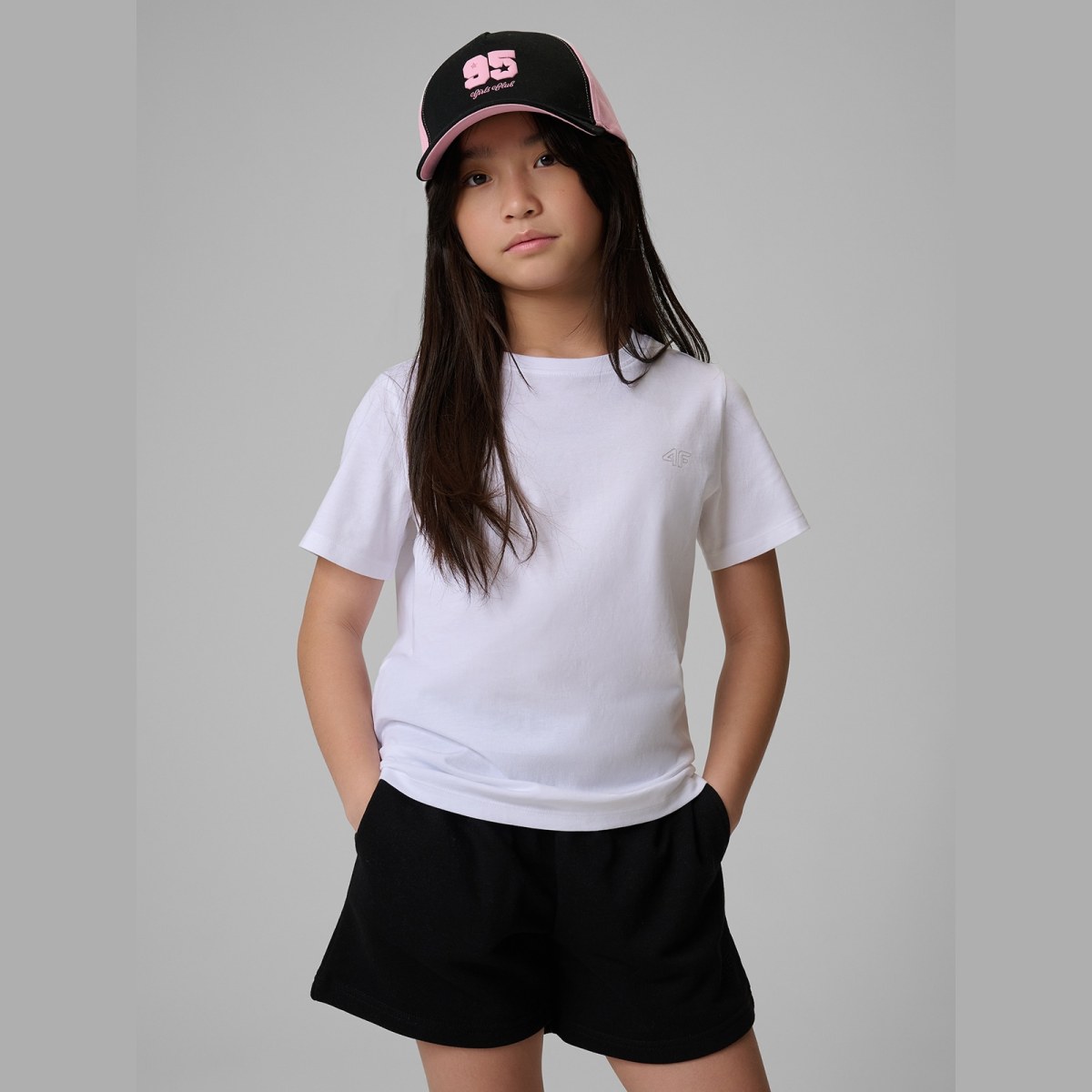 T-shirt regular hladký dievčenský - biely · záber 1