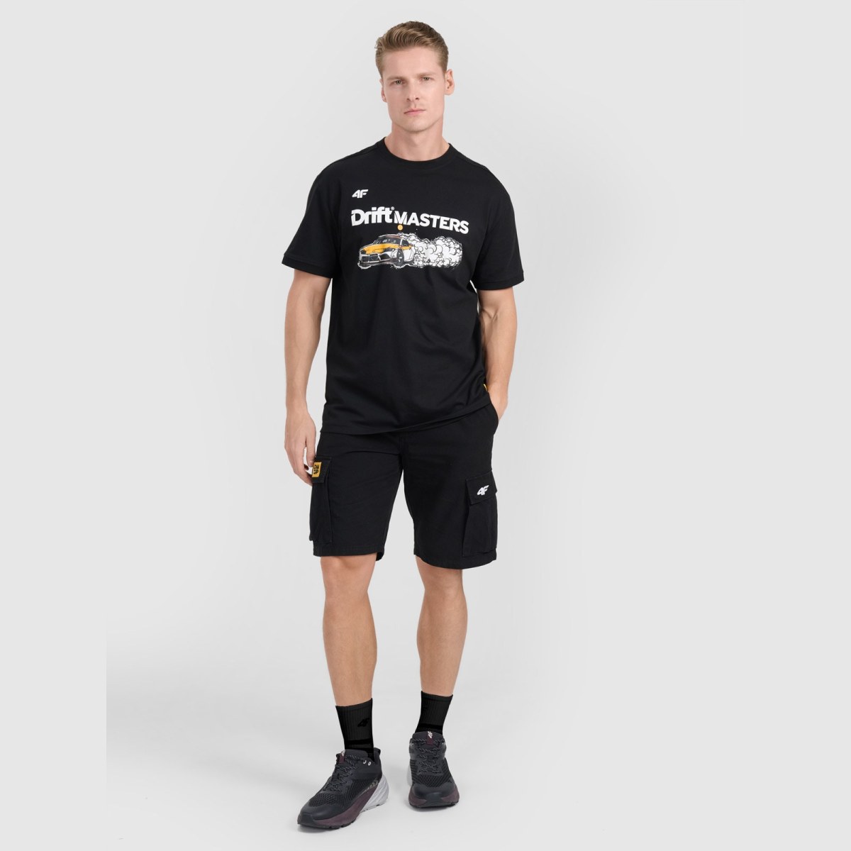 Unisex regular tričko s potlačou 4F x Drift Masters - čierne · záber 2