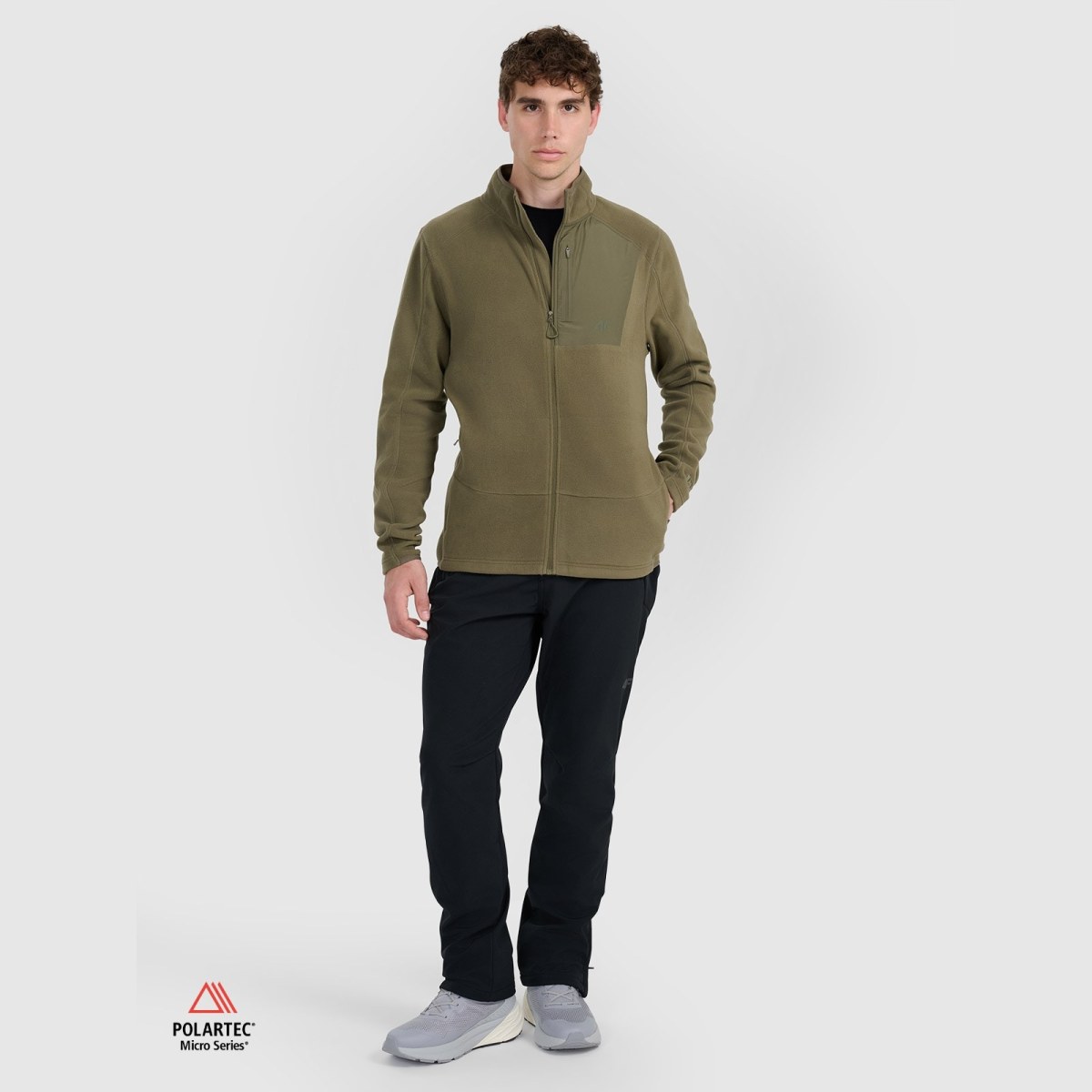 Pánsky Polartec fleece so stojačikom regular - khaki · záber 2