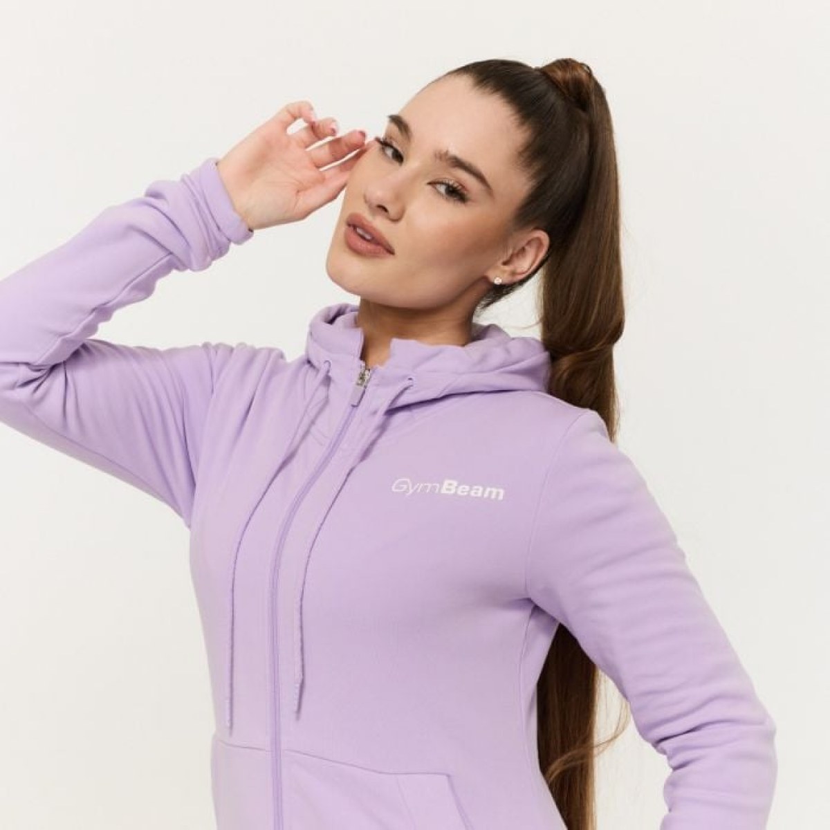 GymBeam Dámska mikina so zipsom Limitless Lavender SS · záber 1