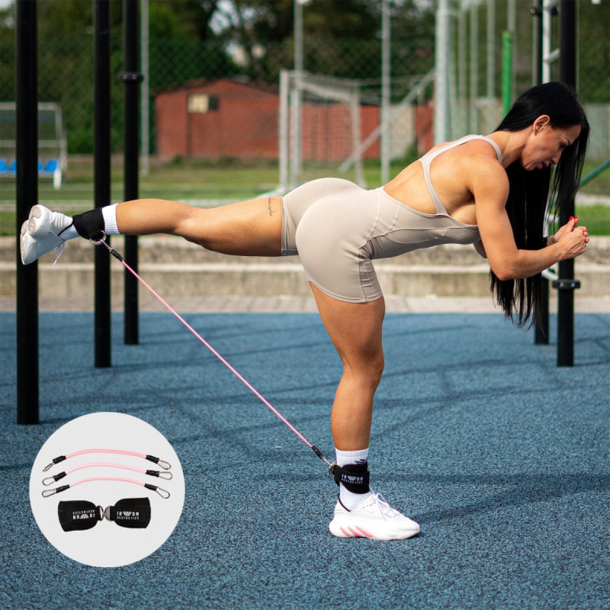 Odporový expandér Iron Aesthetics Ankle Bands, ružový · záber 1