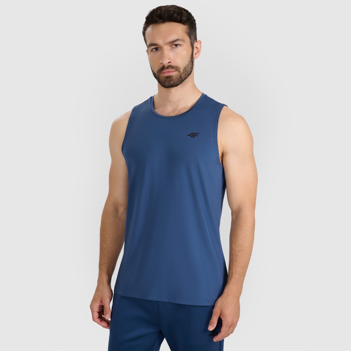 Tréningový rýchloschnúci pánsky tank top - tmavomodrý · záber 1