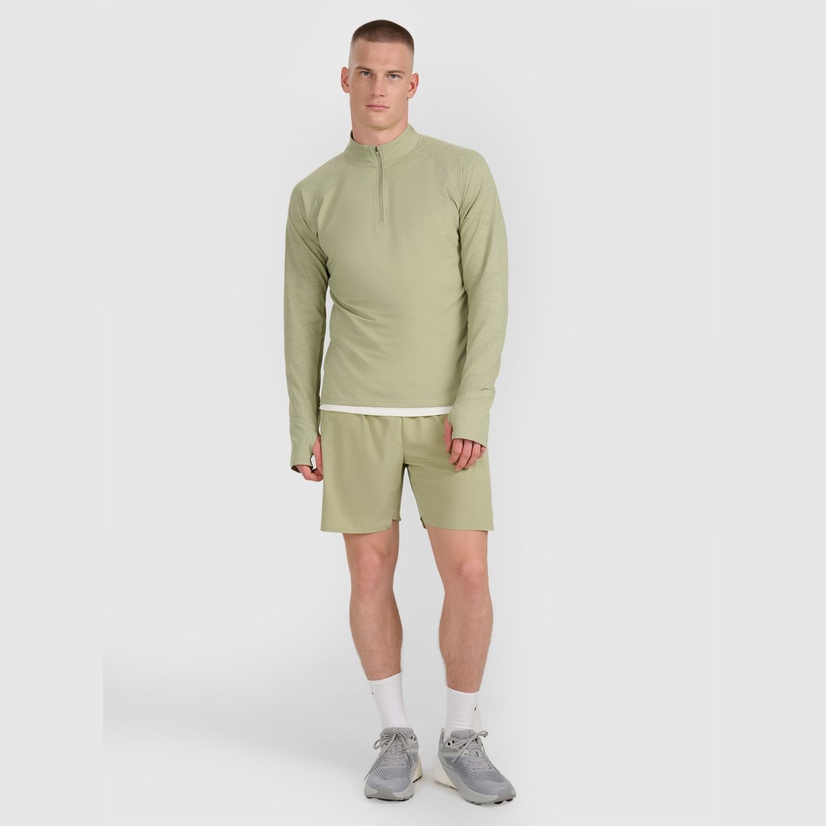 Bežecká mikina regular rýchloschnúca pánska - olivová/khaki · záber 2