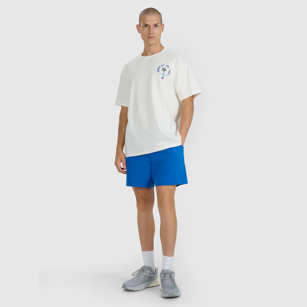 T-shirt oversize s potlačou pánsky - béžový · záber 2