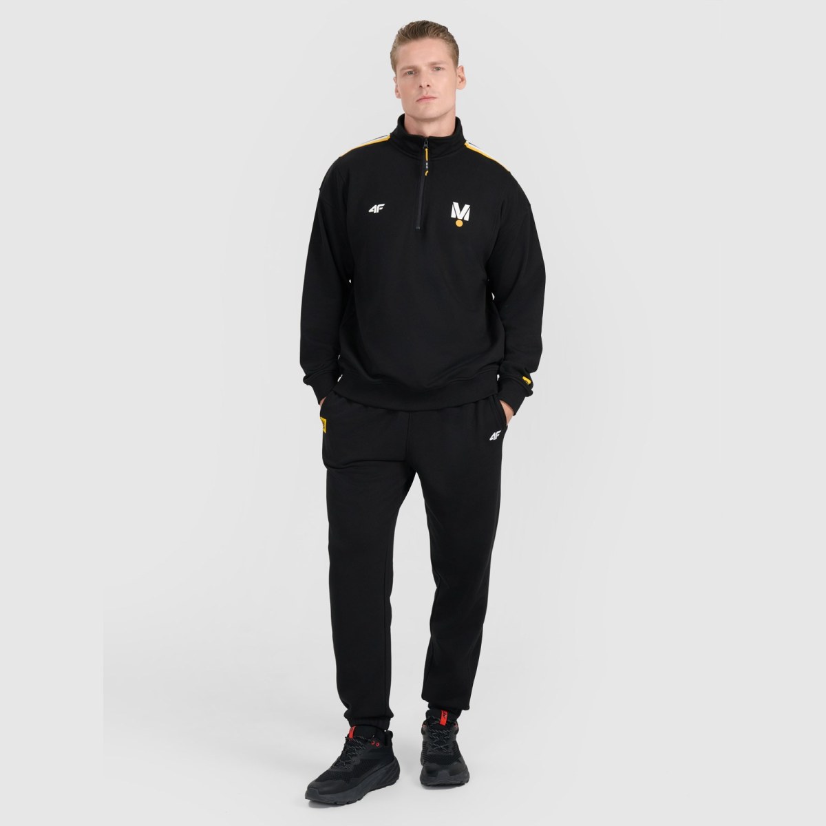 Unisex tepláková mikina bez zipsu bez kapucne 4F x Drift Masters - čierna · záber 2