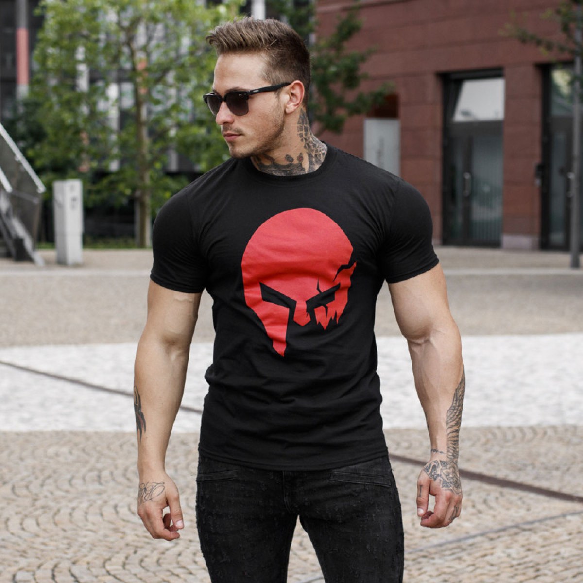 Ultrasoft tričko Iron Aesthetics Skull, B&R · záber 2
