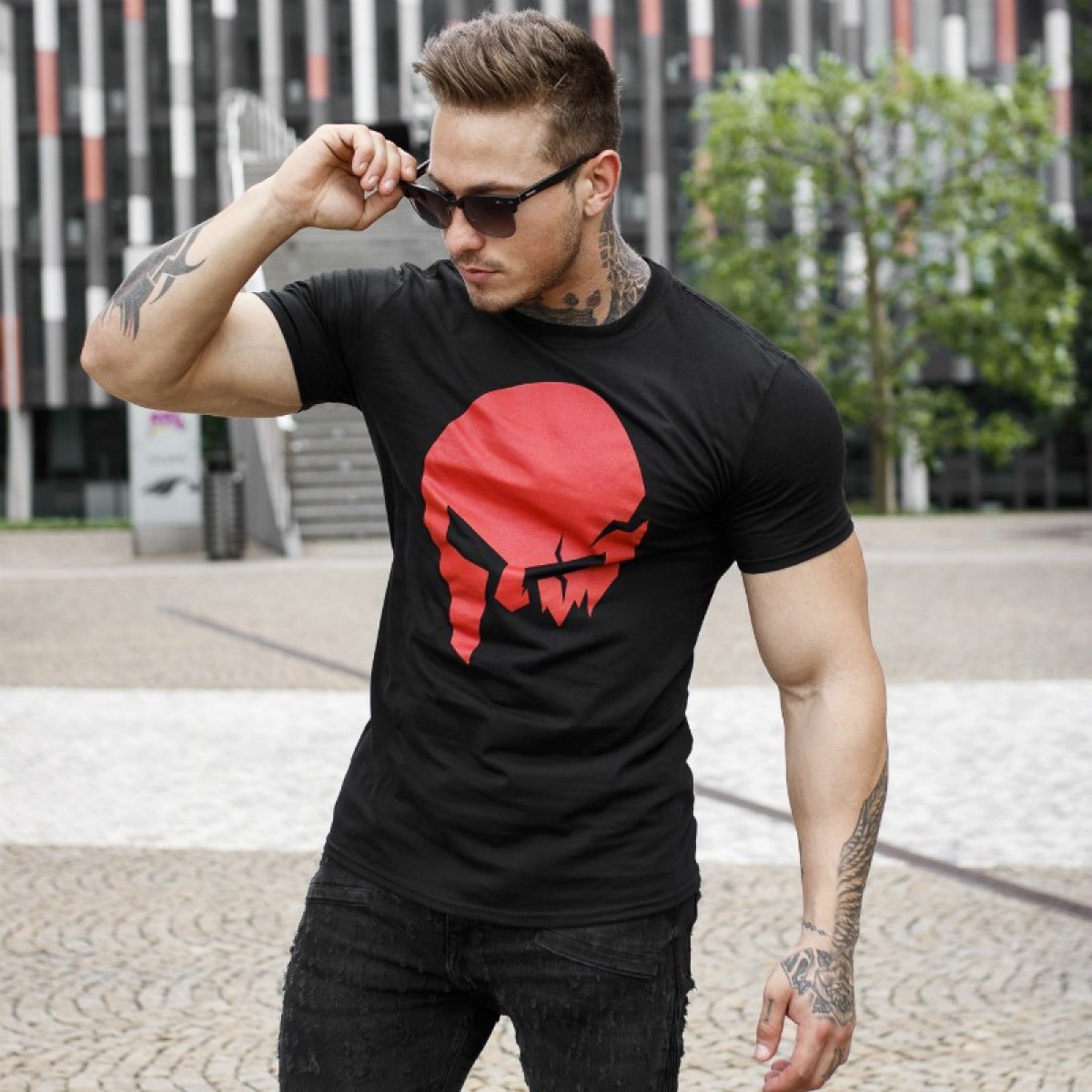 Ultrasoft tričko Iron Aesthetics Skull, B&R · záber 5