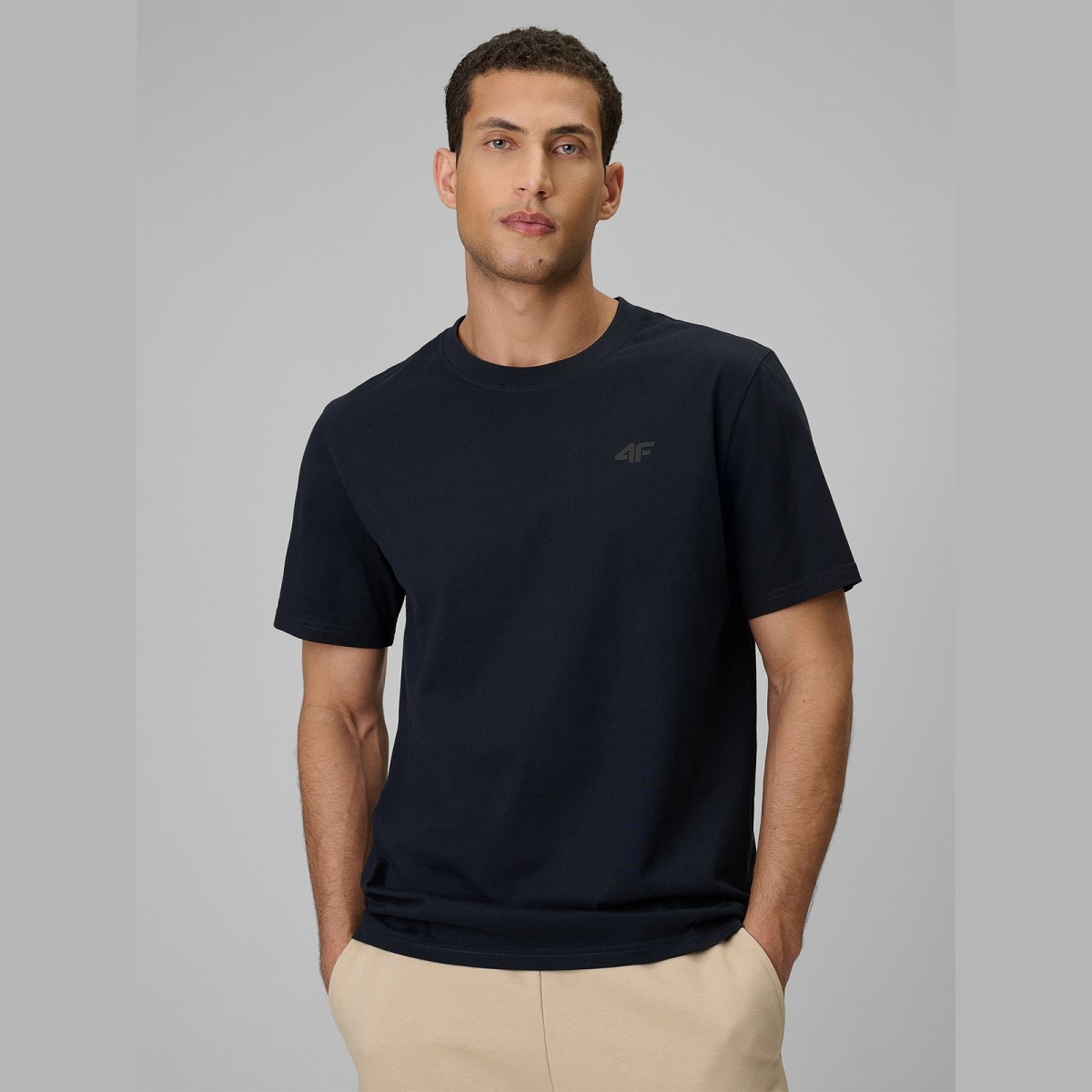 T-shirt regular hladký pánsky - tmavomodrý · záber 3