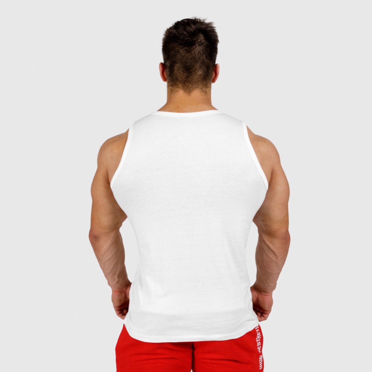 Pánske fitness tielko Iron Aesthetics Cross, biele · záber 4