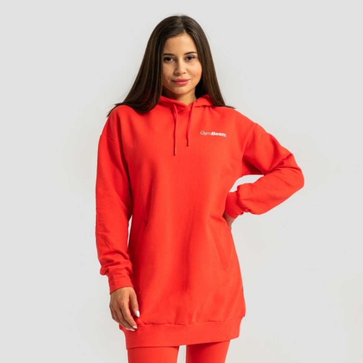 GymBeam Dámska Longline mikina Limitless Hot Red LL · záber 1
