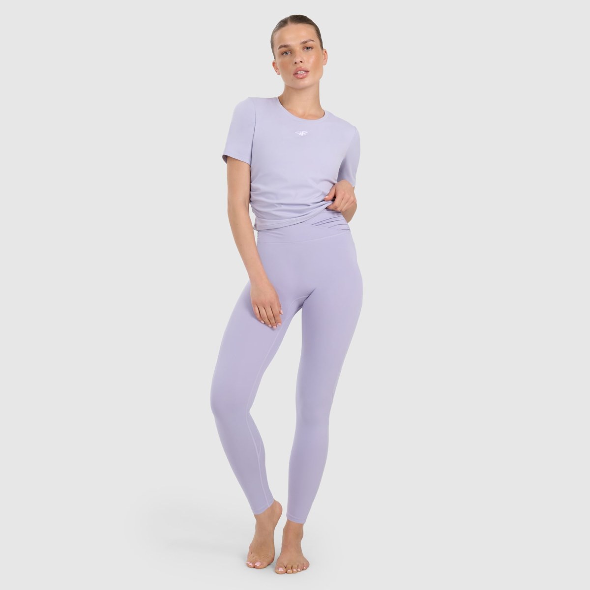 Dámske rýchloschnúce legíny na jogu a pilates - modré · záber 1
