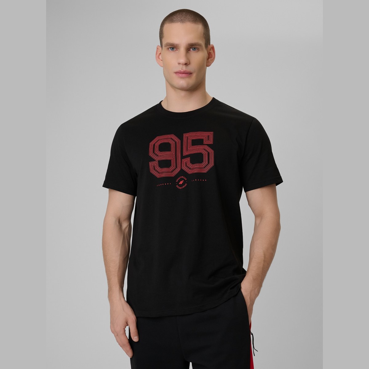 T-shirt regular s potlačou pánsky - čierny · záber 1