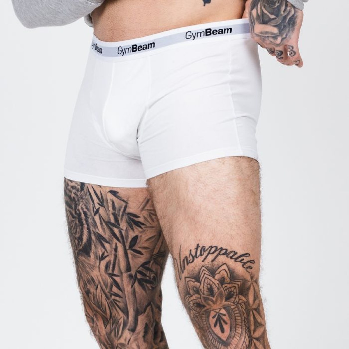 GymBeam Pánske boxerky Essentials 3Pack White XXXLXXXL · záber 1