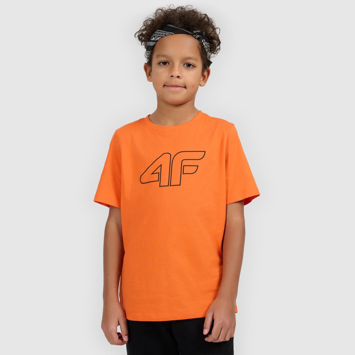 T-shirt regular s potlačou chlapčenský - oranžový · záber 2