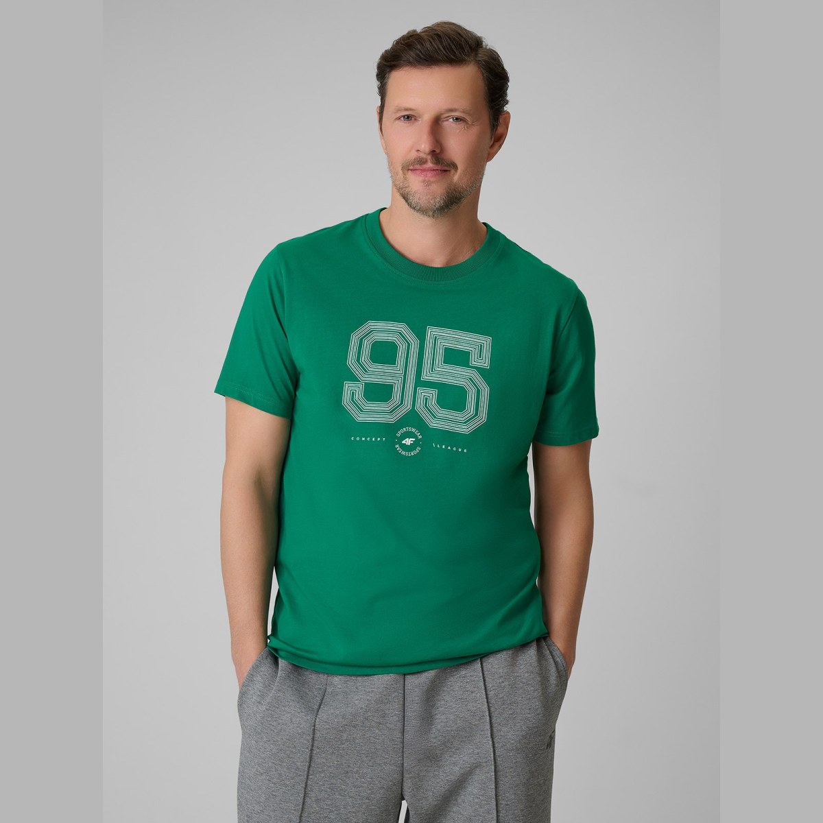 T-shirt regular s potlačou pánsky - zelený · záber 9